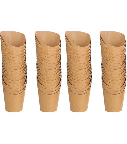 Amazon｜クラフト紙カップ 使い捨て紙コップ フライドポテトホルダー